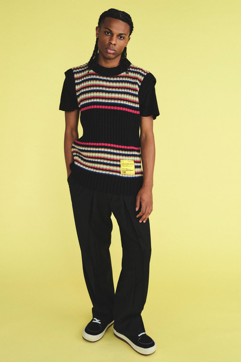 CHUNKY HAND KNIT STRIPE VEST