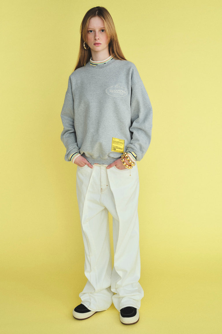 DESTROY STRIPE RIB SWEATSHIRT