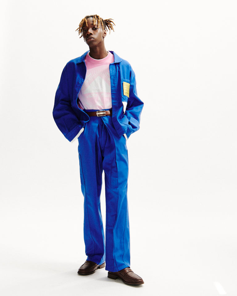 Cropped Worker Blue Jacket
