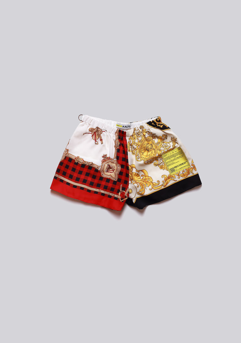 Silk Scarf Split Elasticated Short