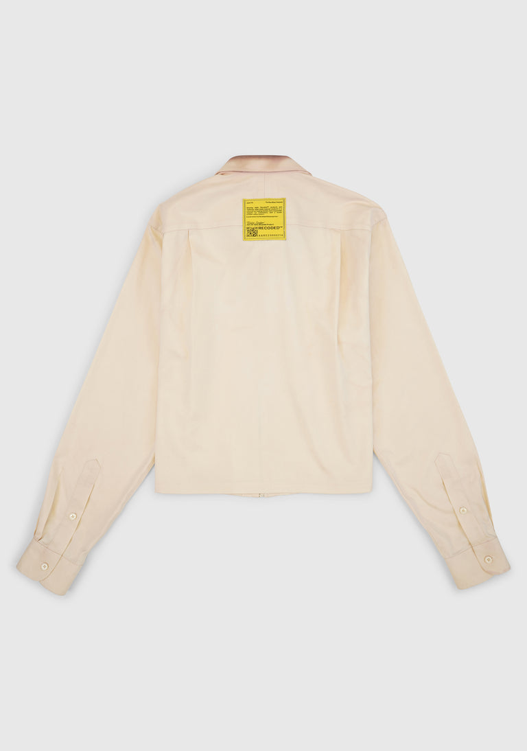 Zip Shirt Coffee Stain Collar