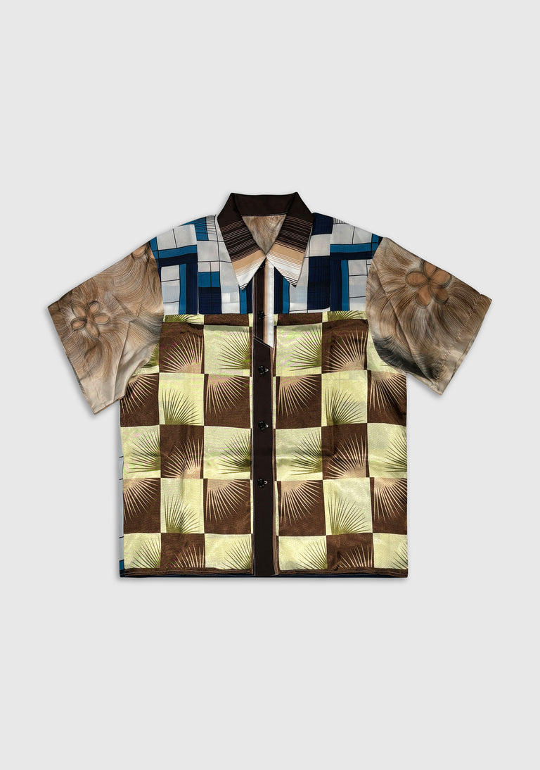 Patchwork Scarf Shirt