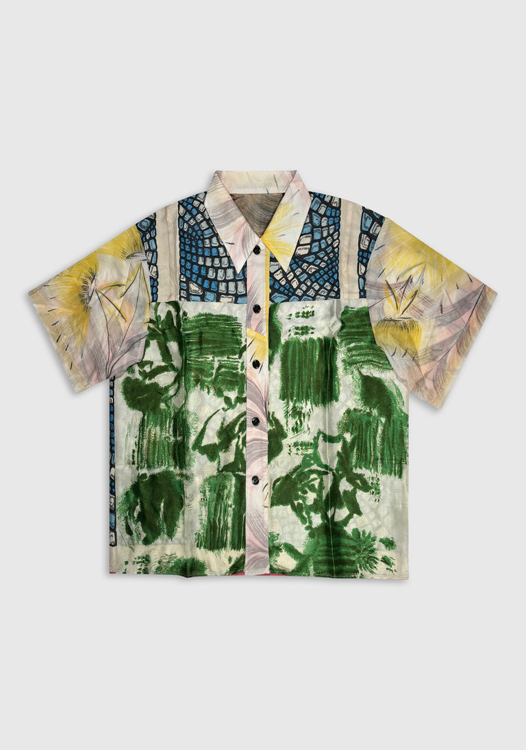 Patchwork Scarf Shirt