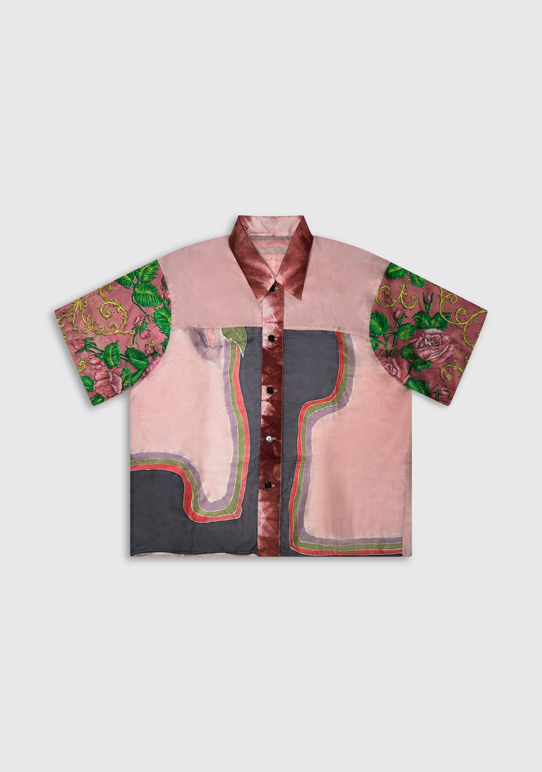 Patchwork Scarf Shirt