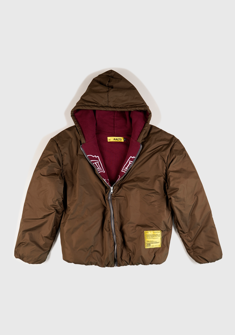 Double Nylon Zip Hoodie