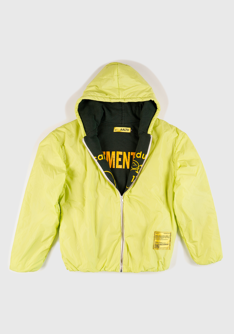 Double Nylon Zip Hoodie