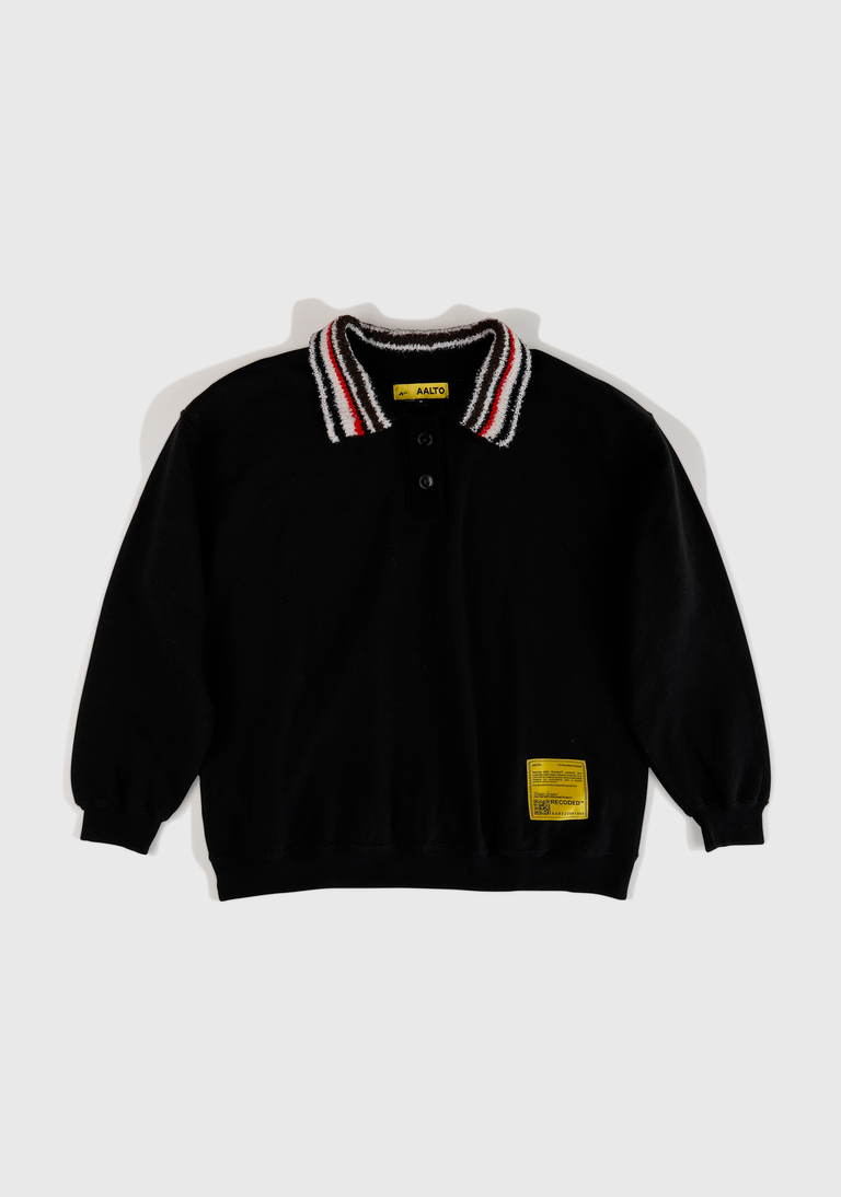 KNIT POLO SWEATSHIRT