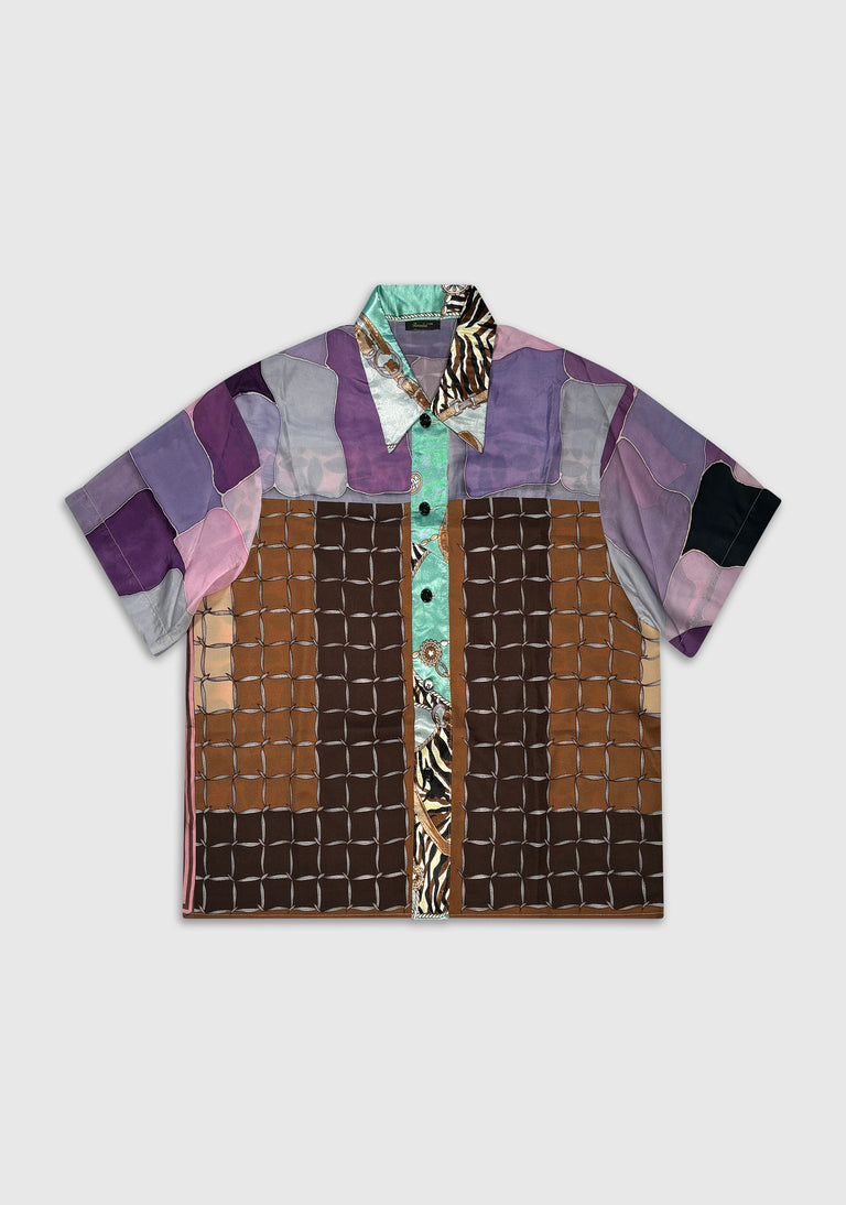 Patchwork Scarf Shirt