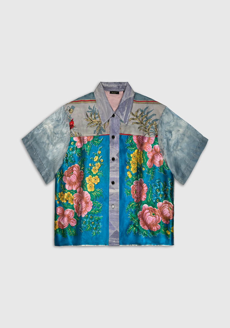 Patchwork Scarf Shirt