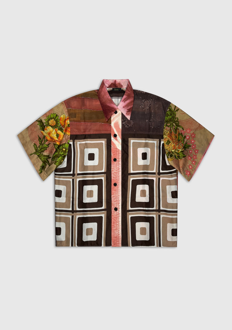 Patchwork Scarf Shirt