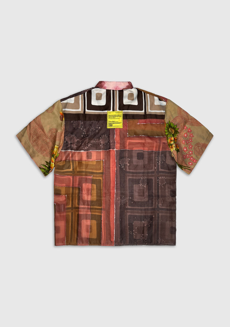 Patchwork Scarf Shirt