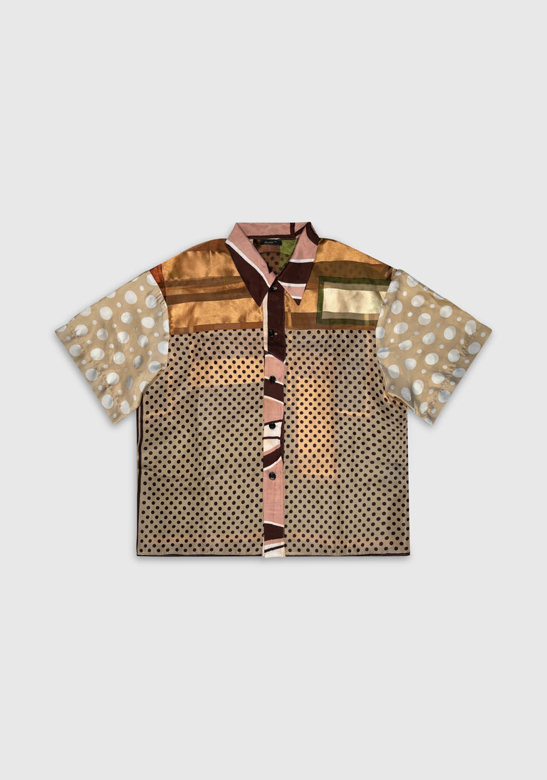 Patchwork Scarf Shirt