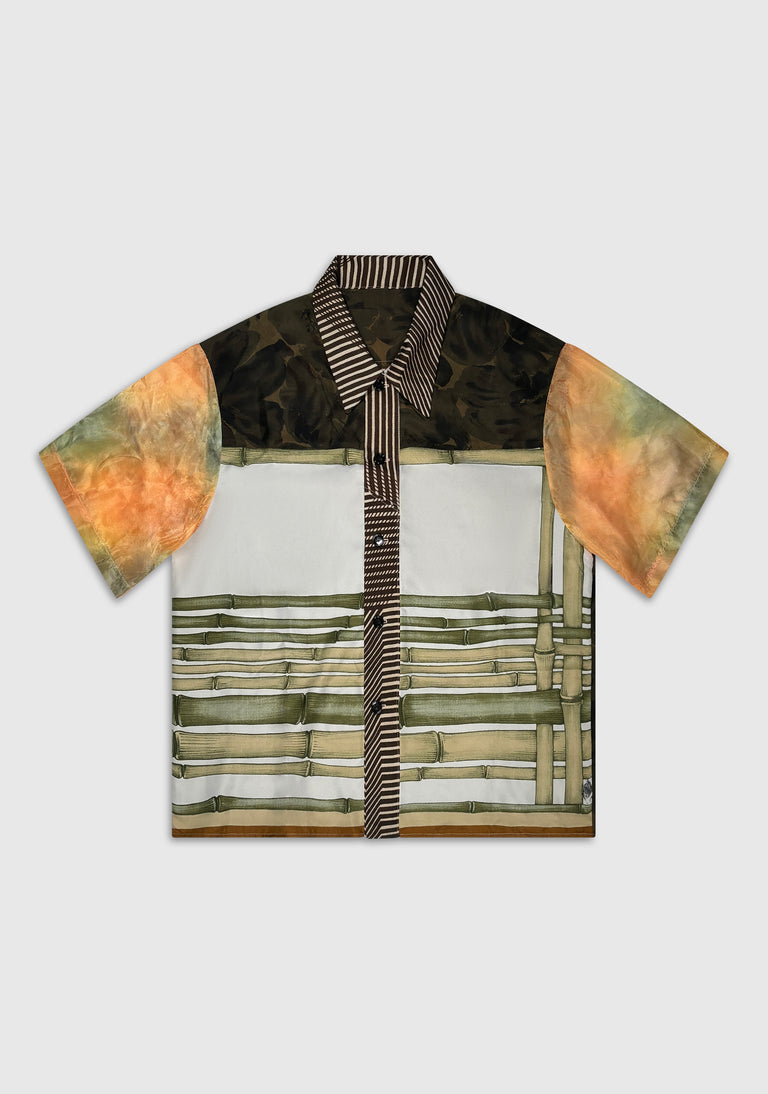 Patchwork Scarf Shirt