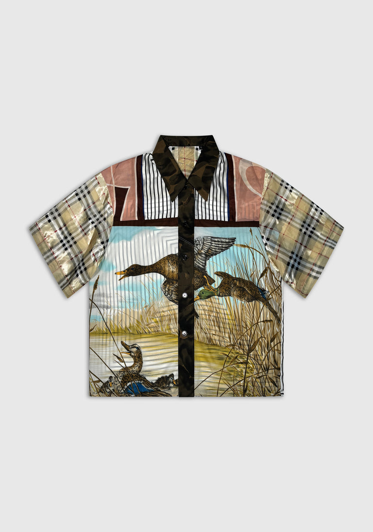 Patchwork Scarf Shirt