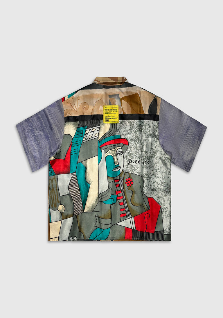 Patchwork Scarf Shirt