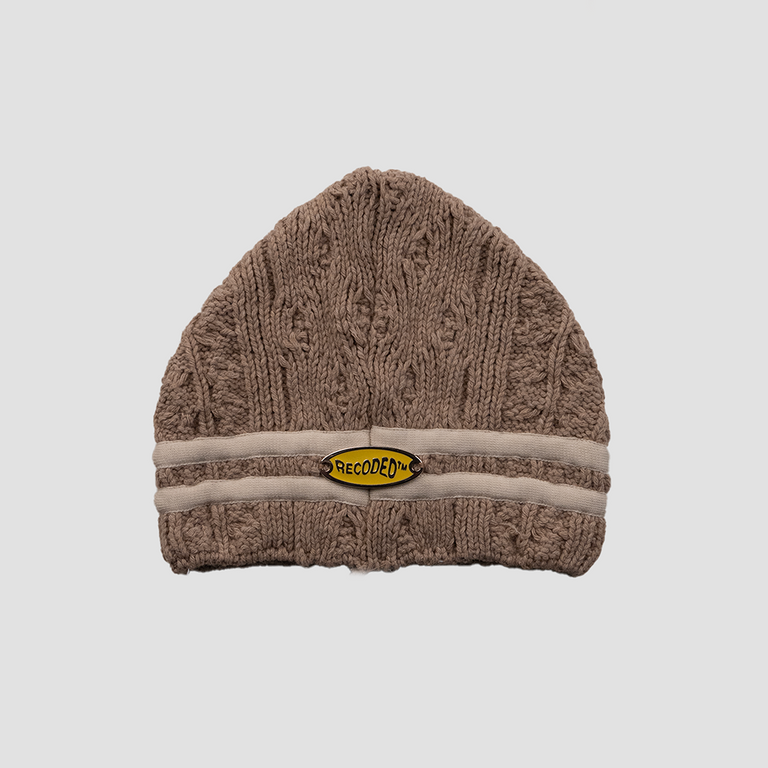 REVERSE CABLE KNIT BEANIE