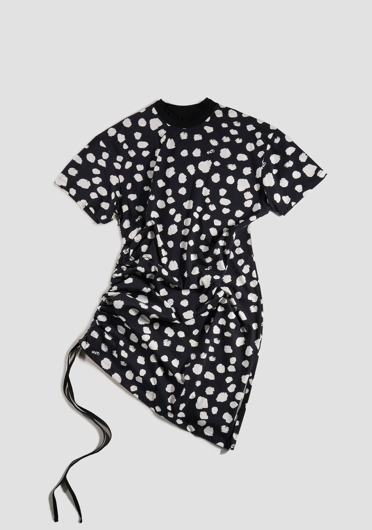RE/DOT PRINTED T-SHIRT DRESS