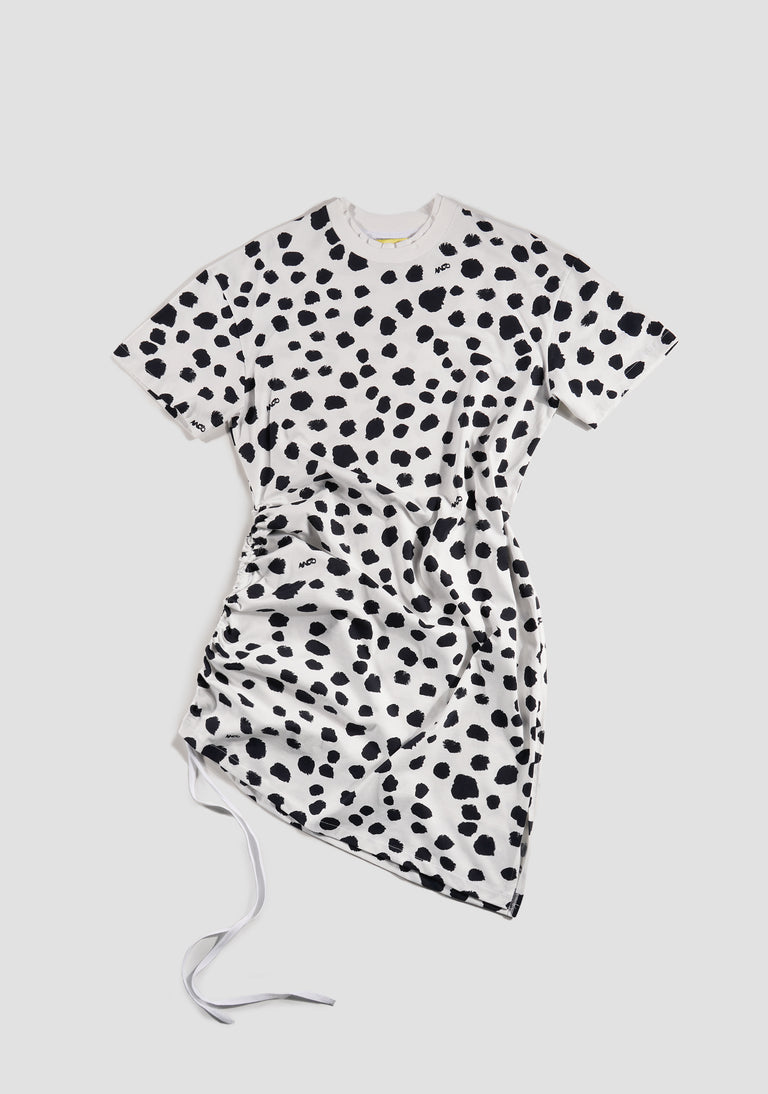 RE/DOT PRINTED T-SHIRT DRESS