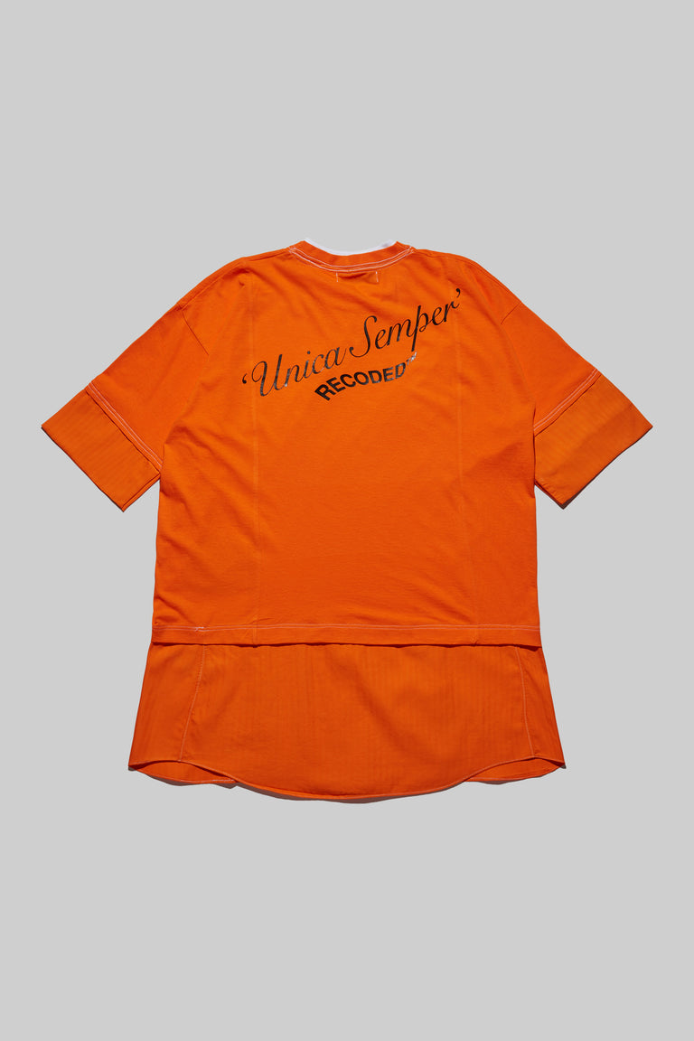 Unica Semper' Oversize Layered Shirt Tee