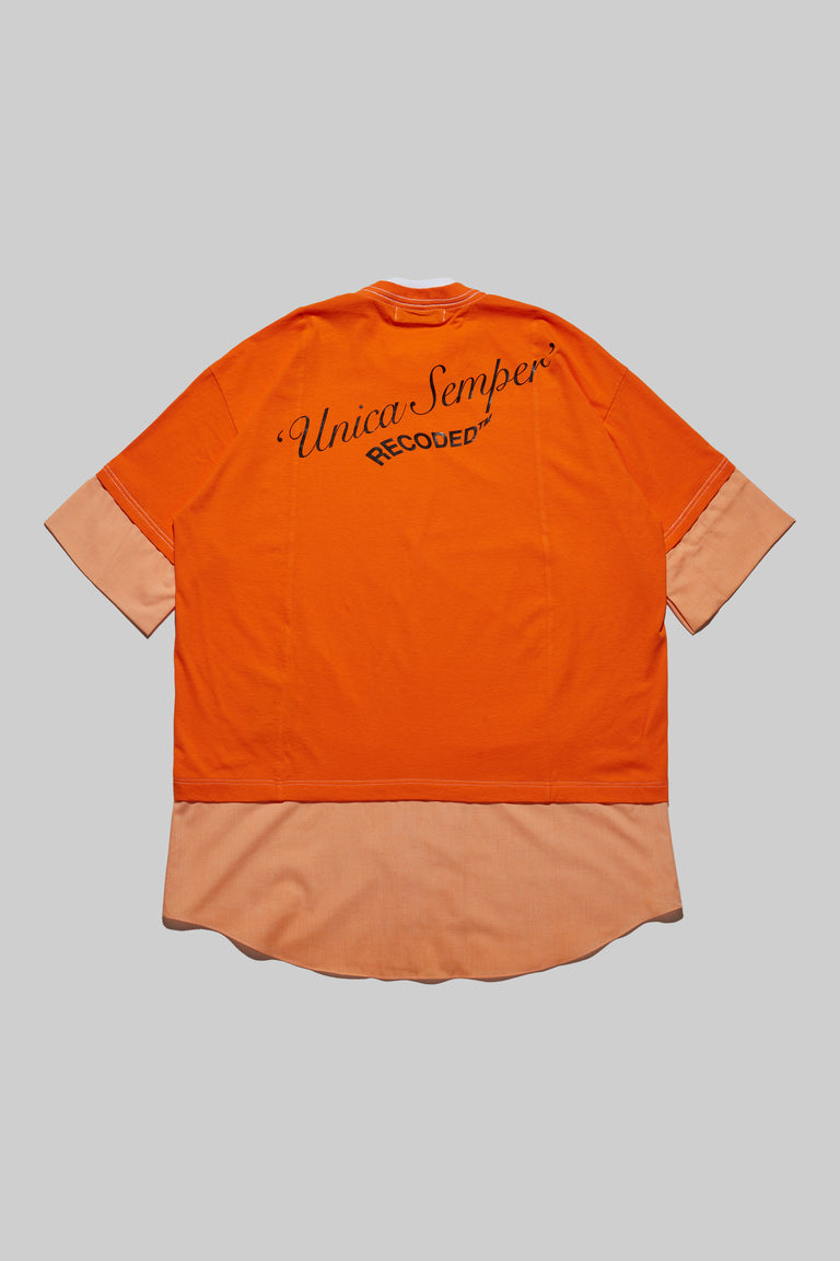 Unica Semper' Oversize Layered Shirt Tee