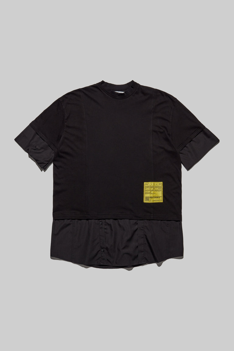 Unica Semper' Oversize Layered Shirt Tee