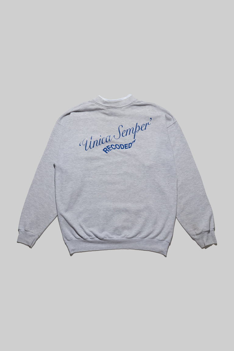 Monochromatic 'Unica Semper' Crewneck Sweatshirt