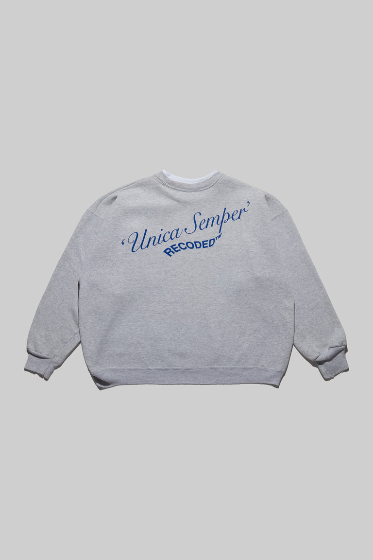 Monochromatic 'Unica Semper' Crewneck Sweatshirt