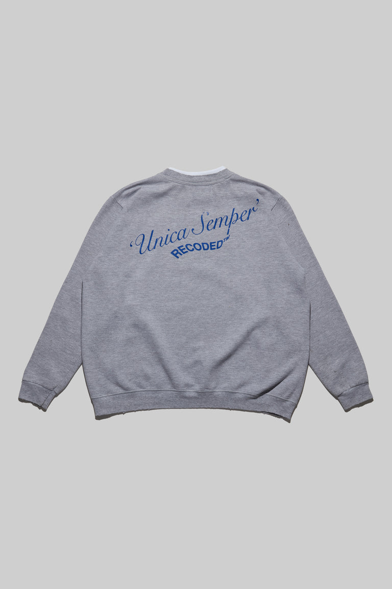 Monochromatic 'Unica Semper' Crewneck Sweatshirt
