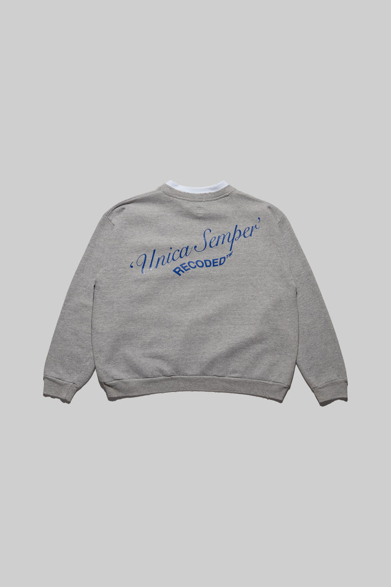 Monochromatic 'Unica Semper' Crewneck Sweatshirt
