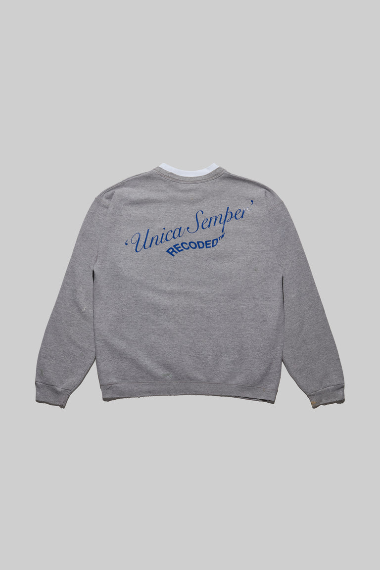 Monochromatic 'Unica Semper' Crewneck Sweatshirt