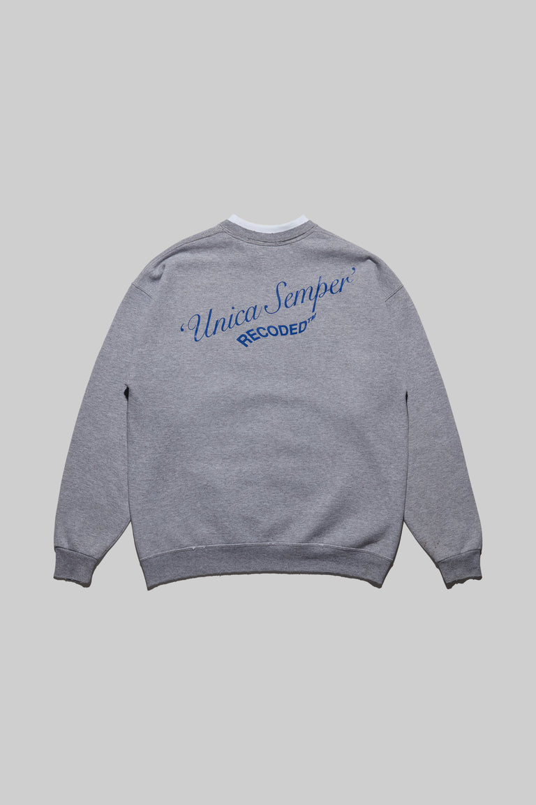Monochromatic 'Unica Semper' Crewneck Sweatshirt