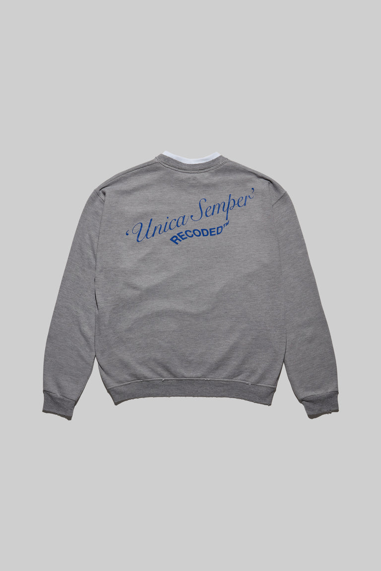 Monochromatic 'Unica Semper' Crewneck Sweatshirt