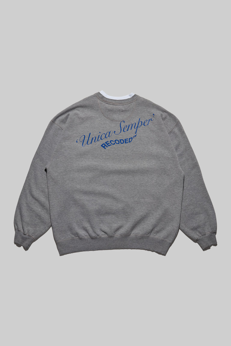 Monochromatic 'Unica Semper' Crewneck Sweatshirt
