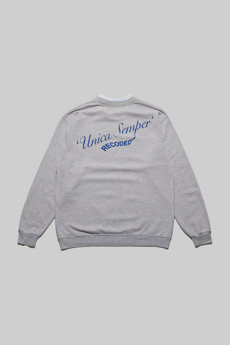Monochromatic 'Unica Semper' Crewneck Sweatshirt