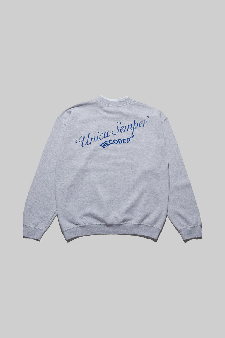 Monochromatic 'Unica Semper' Crewneck Sweatshirt