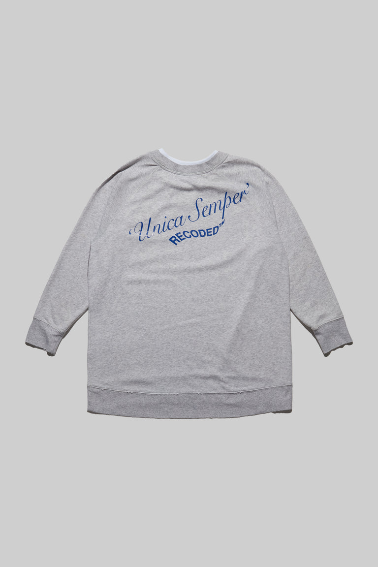 Monochromatic 'Unica Semper' Crewneck Sweatshirt
