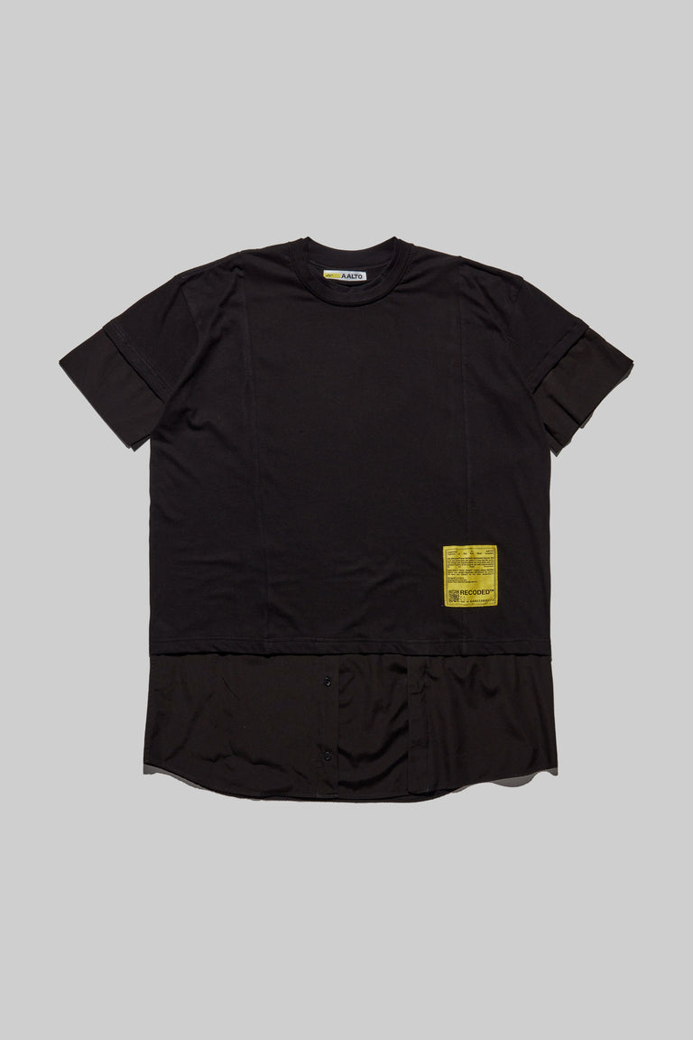 Unica Semper' Oversize Layered Shirt Tee