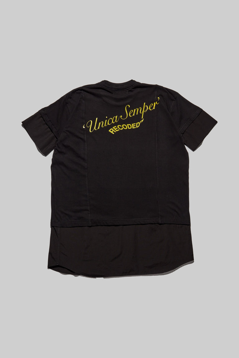 Unica Semper' Oversize Layered Shirt Tee