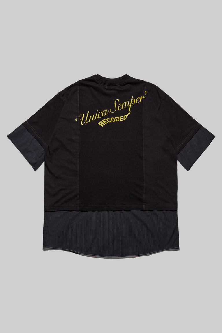 Unica Semper' Oversize Layered Shirt Tee