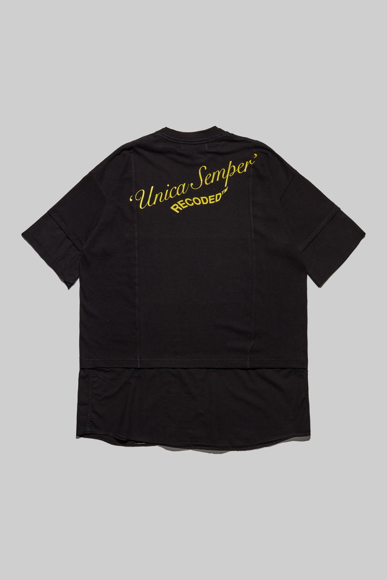 Unica Semper' Oversize Layered Shirt Tee