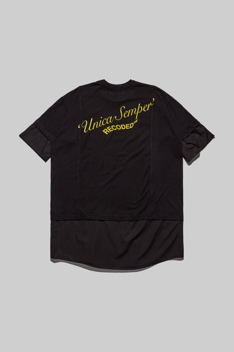 Unica Semper' Oversize Layered Shirt Tee