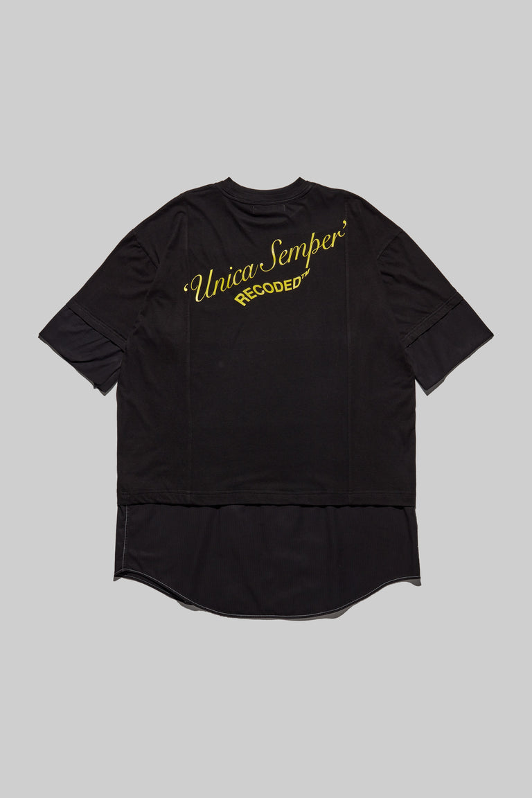 Unica Semper' Oversize Layered Shirt Tee