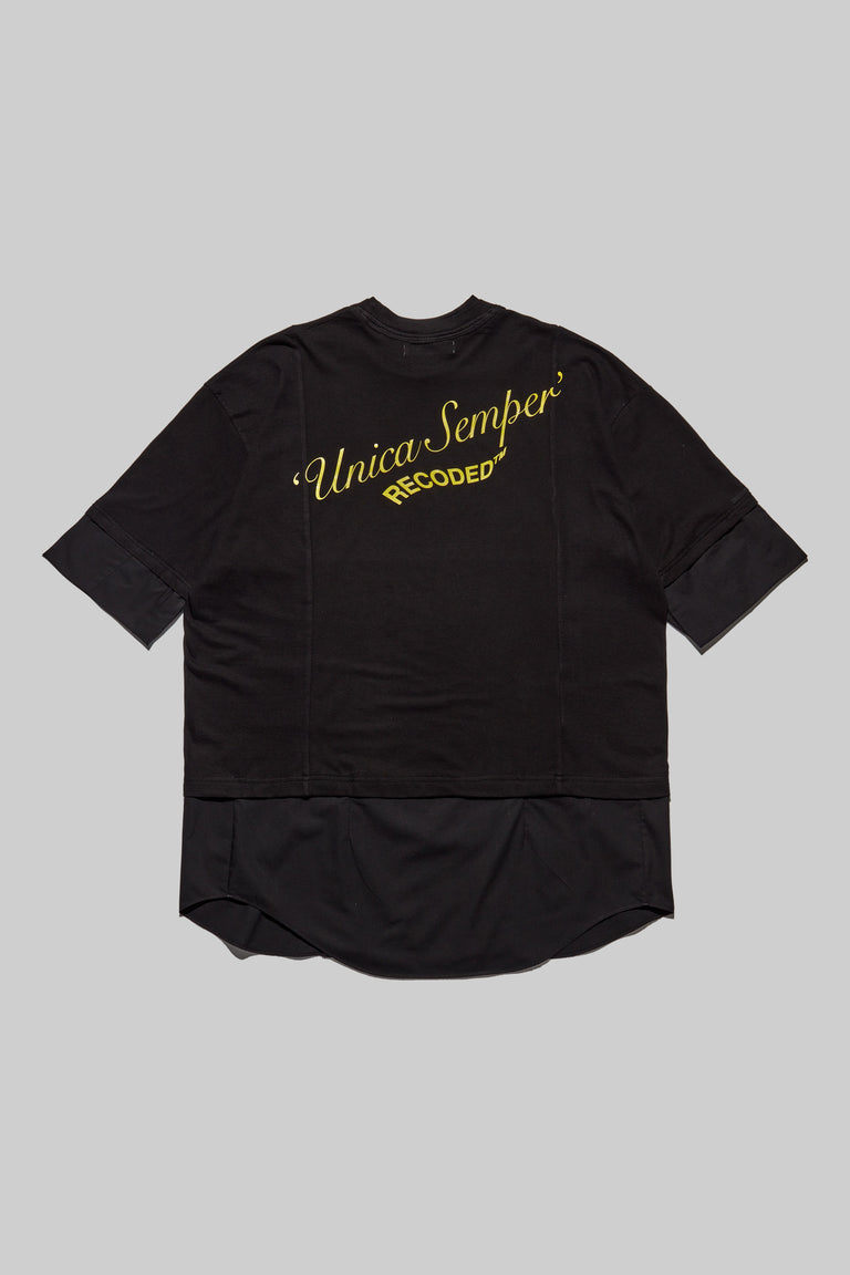Unica Semper' Oversize Layered Shirt Tee