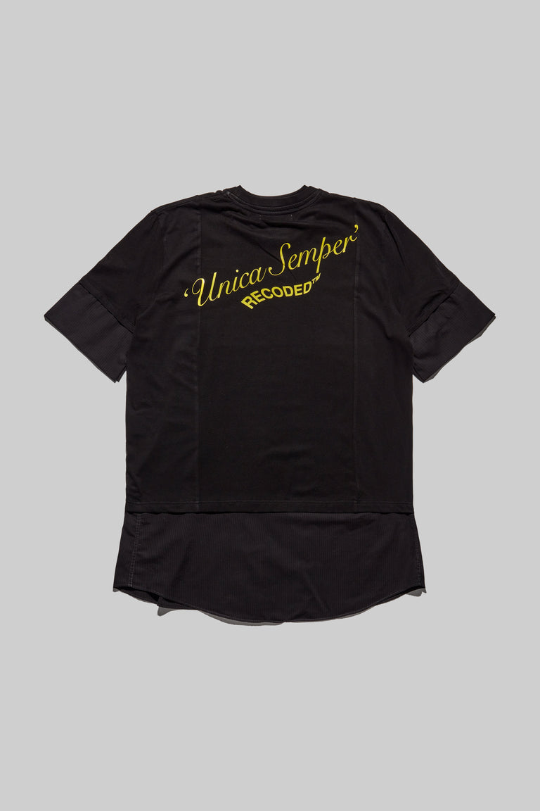Unica Semper' Oversize Layered Shirt Tee