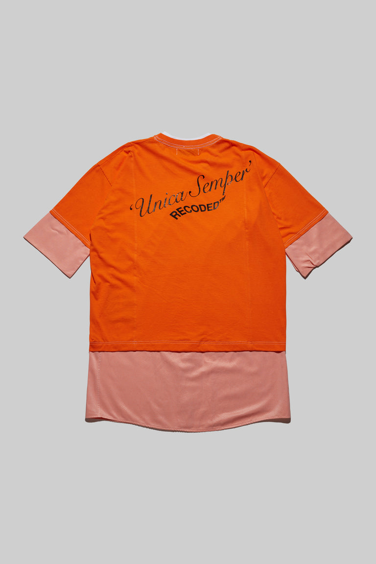 Unica Semper' Oversize Layered Shirt Tee