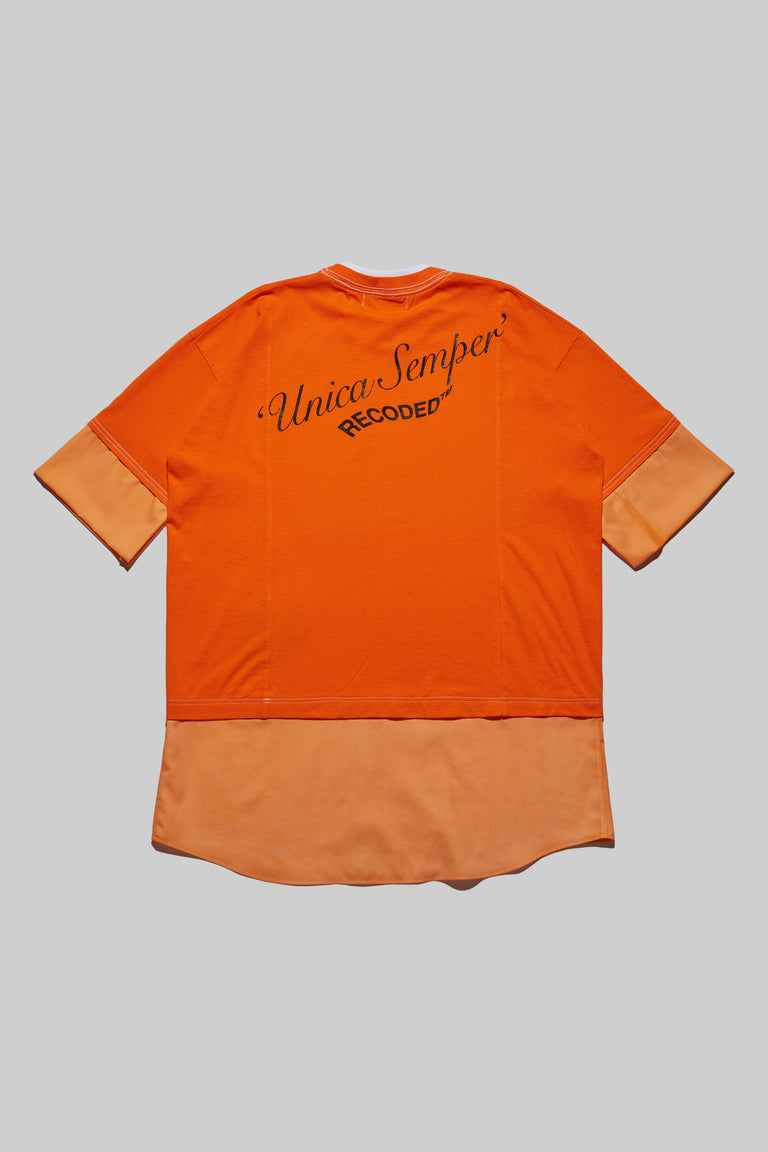 Unica Semper' Oversize Layered Shirt Tee