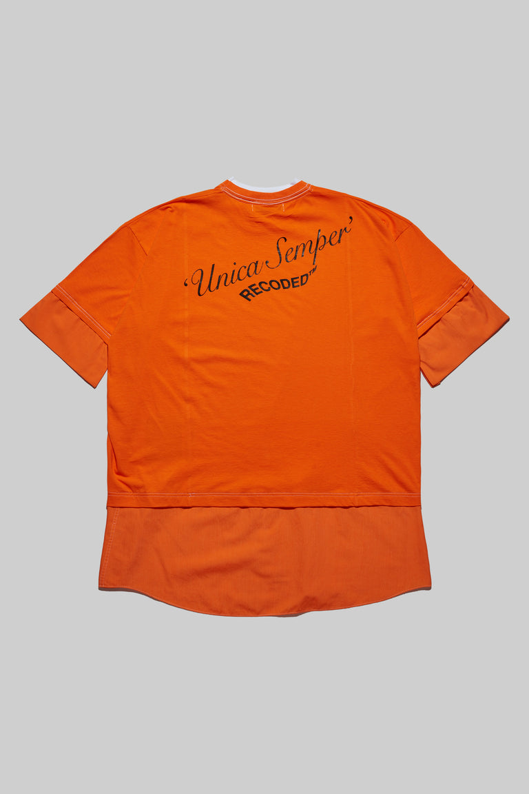 Unica Semper' Oversize Layered Shirt Tee