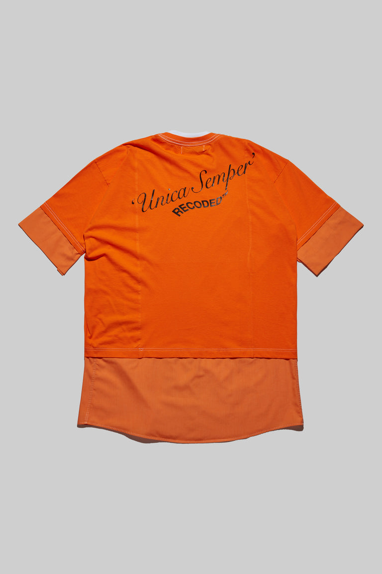 Unica Semper' Oversize Layered Shirt Tee