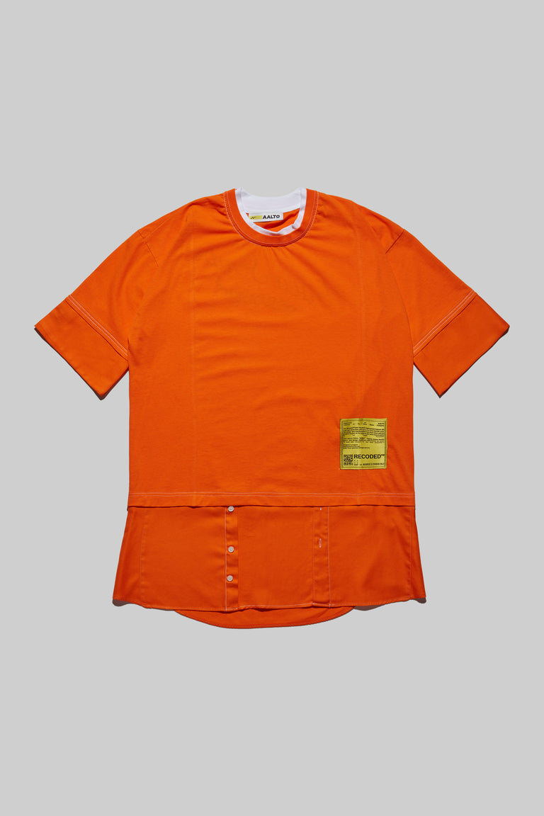 Unica Semper' Oversize Layered Shirt Tee