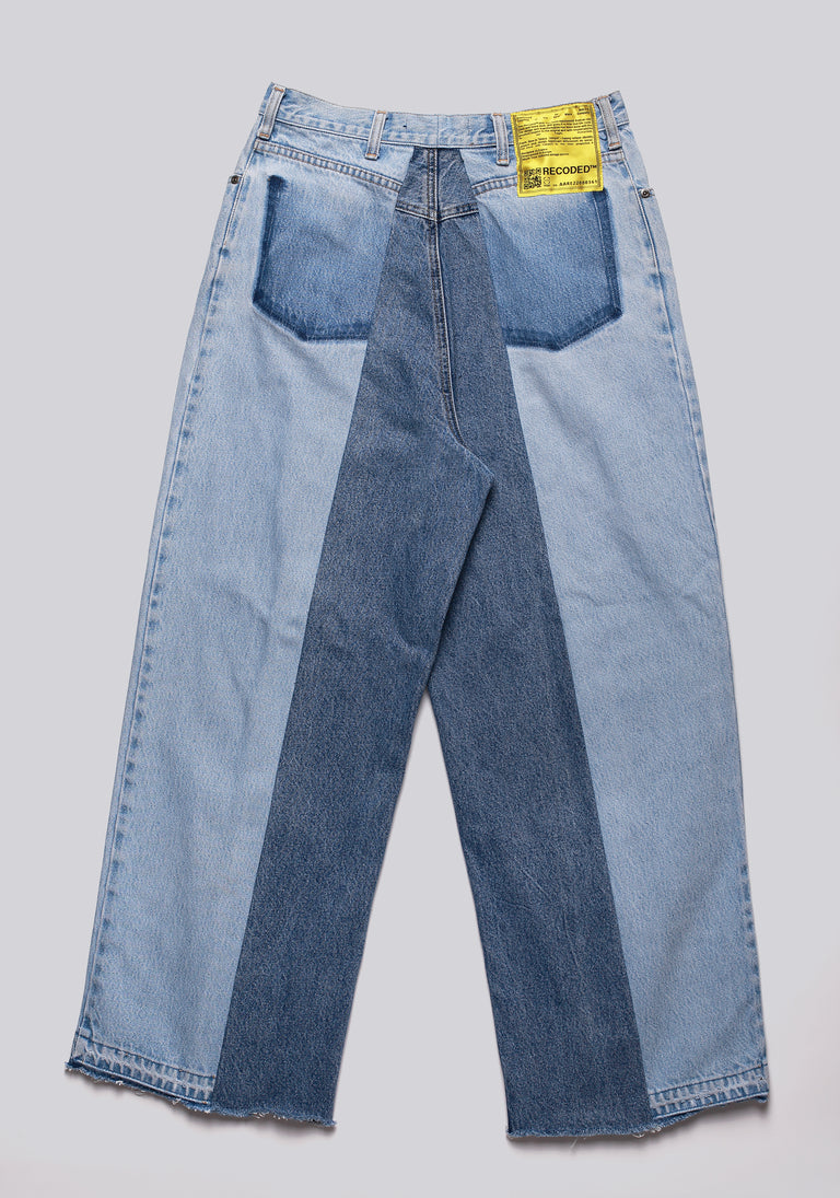 Large Biais Cut Split Denim